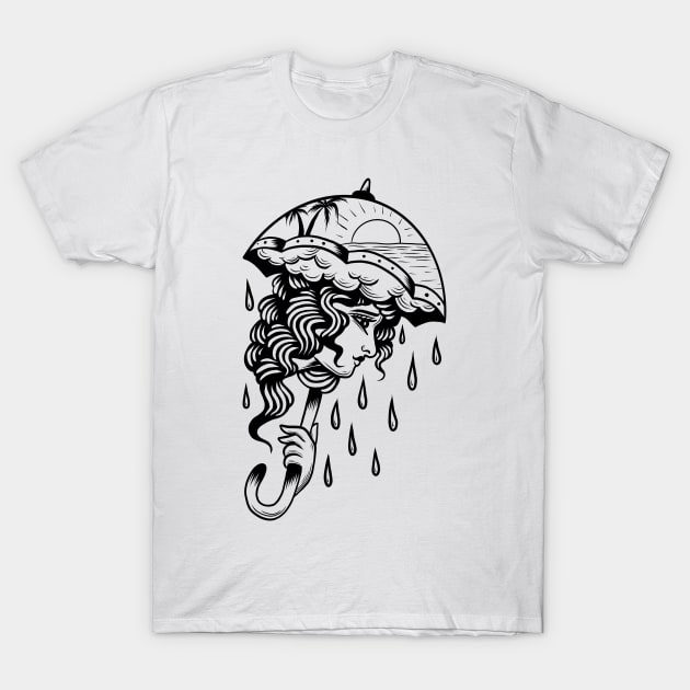 Girl rain T-Shirt by Adorline